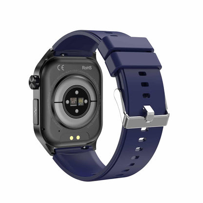 Smartwatch moderno con touchscreen HD, funzioni EKG e pressione sanguigna, compatibile iOS e Android, design elegante.