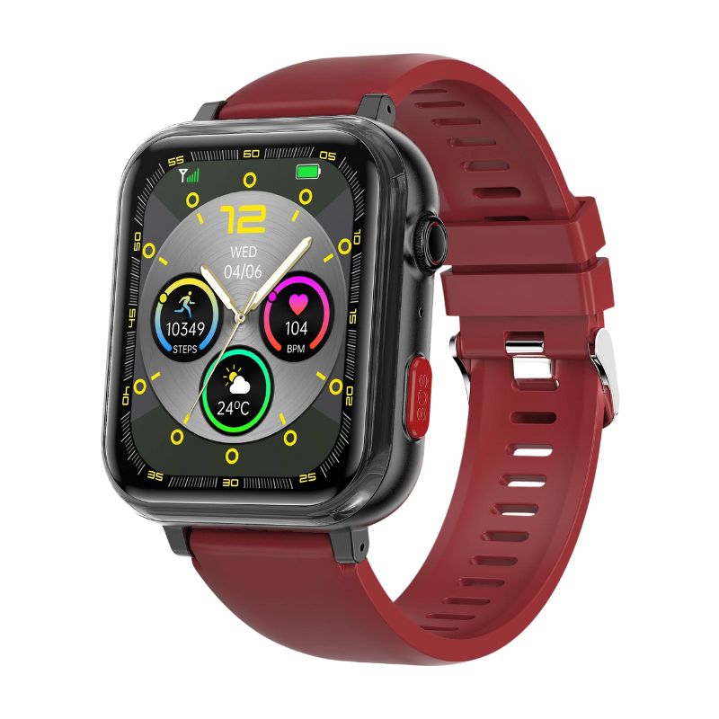 "Smartwatch unisex con display rotondo, cinturino in silicone, funzioni SOS e monitoraggio salute, disponibile in vari colori