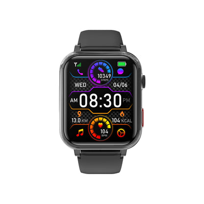 "Smartwatch unisex con display rotondo, cinturino in silicone, funzioni SOS e monitoraggio salute, disponibile in vari colori