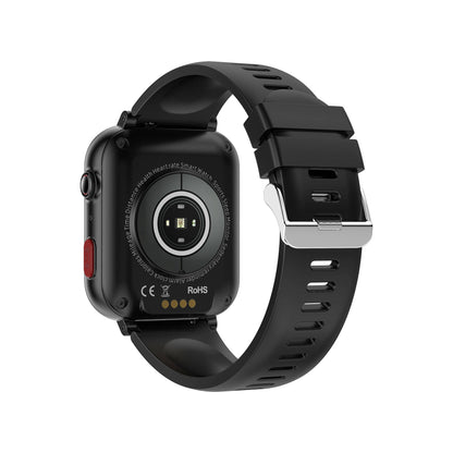 "Smartwatch unisex con display rotondo, cinturino in silicone, funzioni SOS e monitoraggio salute, disponibile in vari colori
