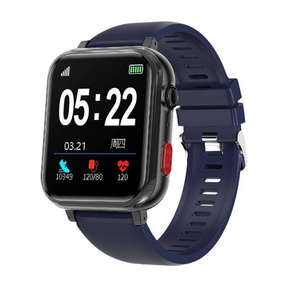 "Smartwatch unisex con display rotondo, cinturino in silicone, funzioni SOS e monitoraggio salute, disponibile in vari colori