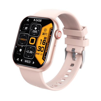 "Smartwatch uomo nero, schermo touch, tracker fitness e pressione, design elegante, ideale per salute e sport."