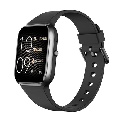 "Smartwatch uomo nero, schermo touch, tracker fitness e pressione, design elegante, ideale per salute e sport."