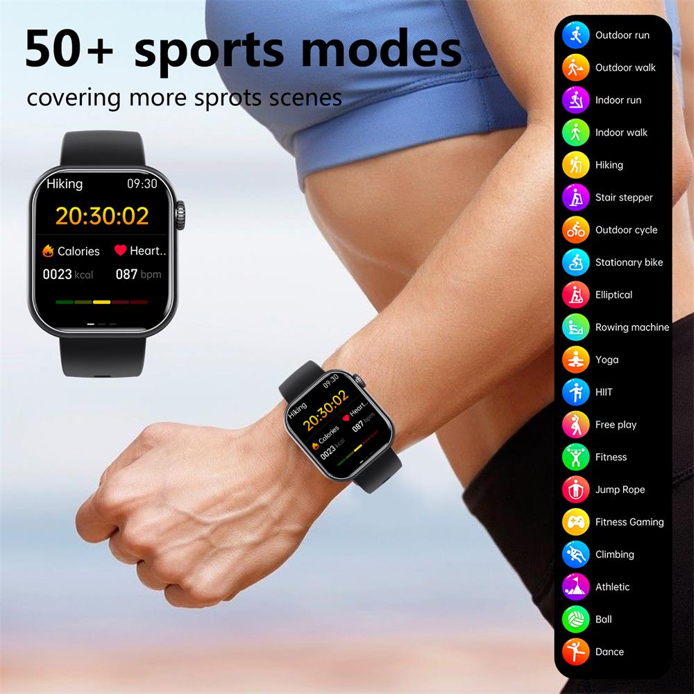 "Smartwatch uomo nero, schermo touch, tracker fitness e pressione, design elegante, ideale per salute e sport."