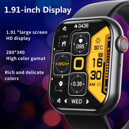 "Smartwatch uomo nero, schermo touch, tracker fitness e pressione, design elegante, ideale per salute e sport."