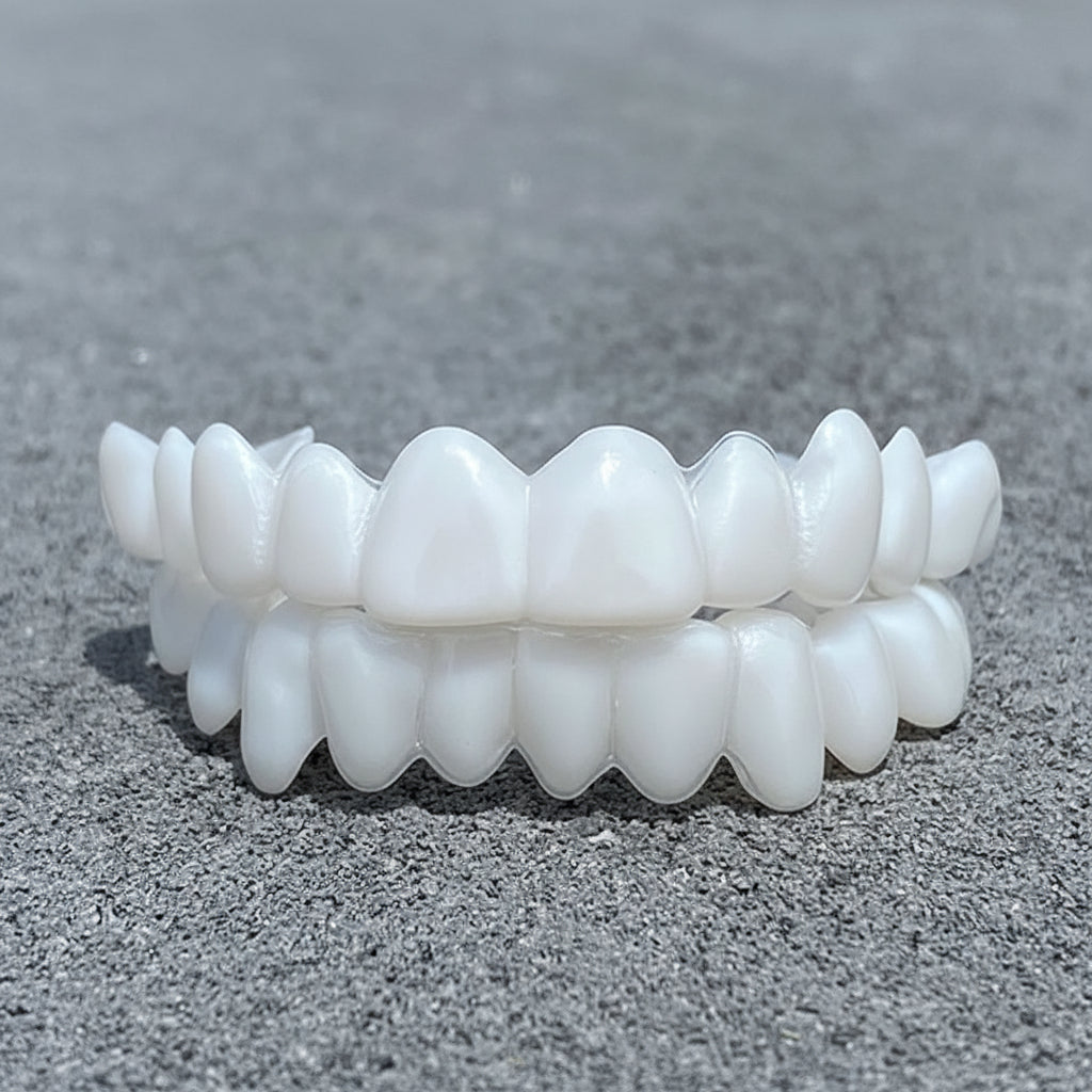 Reusable SmileFlex temporary veneers offering a comfortable, instant bright smile and confidence.