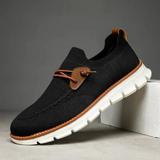 "Sneakers uomo comode in grigio, khaki e nero, design moderno, suola morbida, ideali per comfort e stile quotidiano."