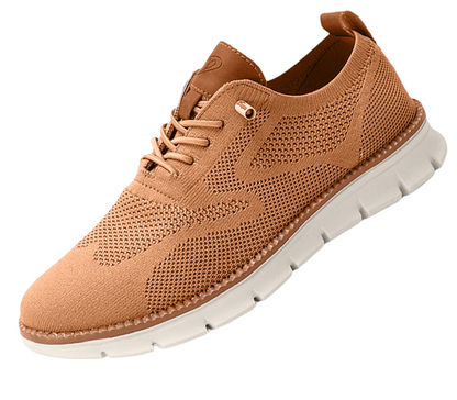 "Sneakers uomo traspiranti, design moderno, colore beige, comfort ortopedico, suola resistente, ideale per look casual."