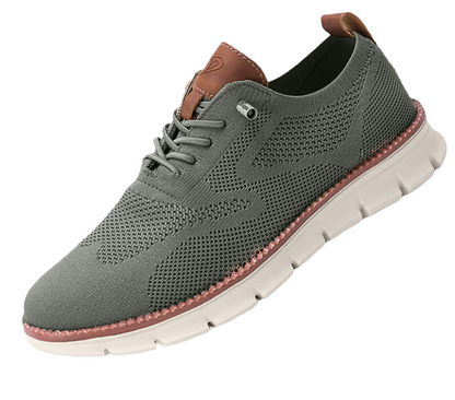 "Sneakers uomo traspiranti, design moderno, colore beige, comfort ortopedico, suola resistente, ideale per look casual."