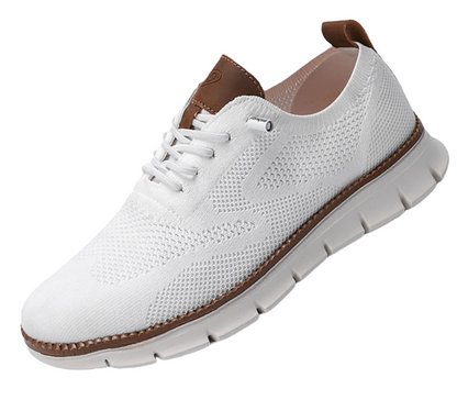 "Sneakers uomo traspiranti, design moderno, colore beige, comfort ortopedico, suola resistente, ideale per look casual."