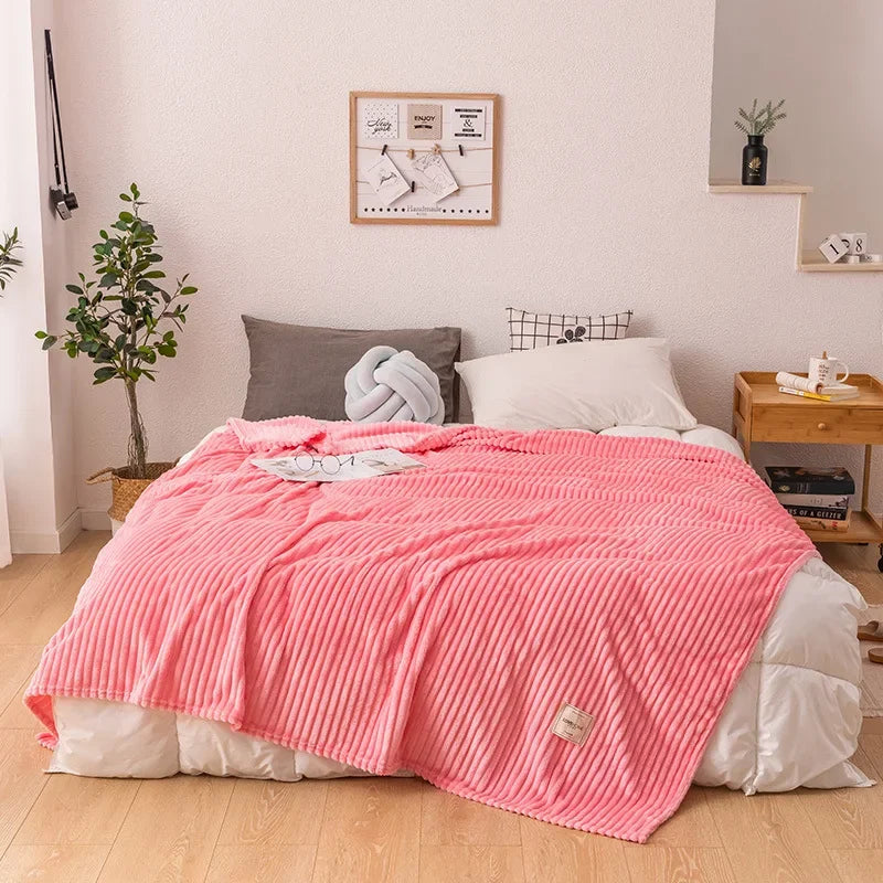 Luxurious solid color flannel blanket for ultimate winter warmth and cozy comfort. Perfect plush bed throw.