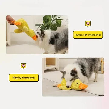 Anxiety-reducing plush duck toy for dogs. Durable and soft, perfect for chewing and comforting your pet.
