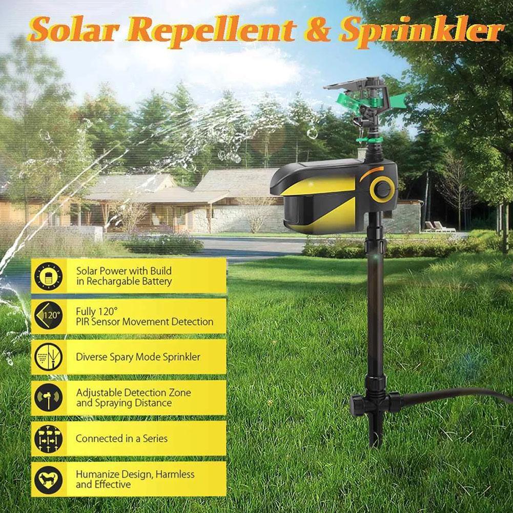 Get rid of deer with this solar-powered motion sprinkler. Humane animal repellent spray.