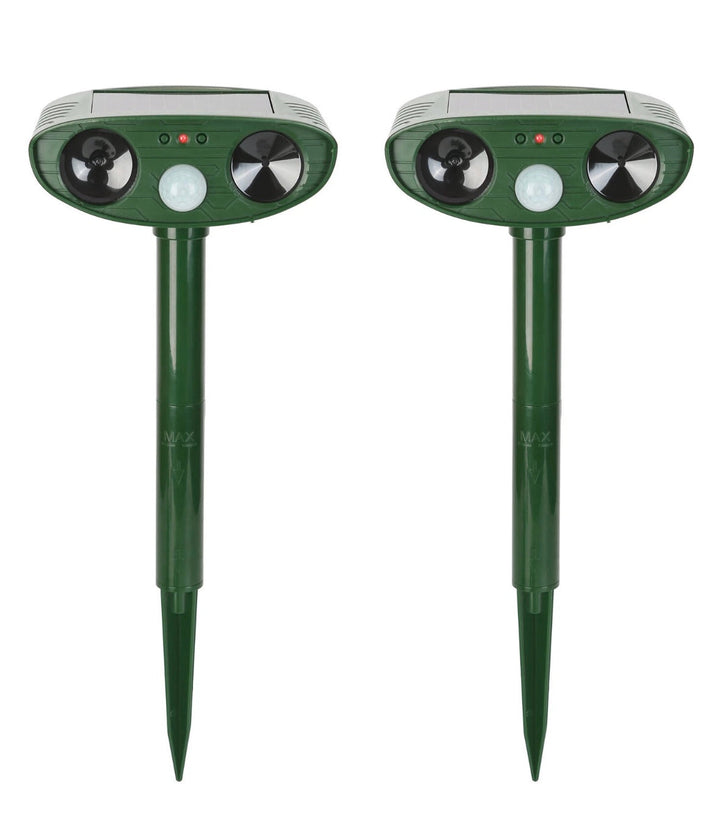 Solar Ultrasonic Chipmunk Repeller, an effective outdoor animal deterrent for gardens & yards.