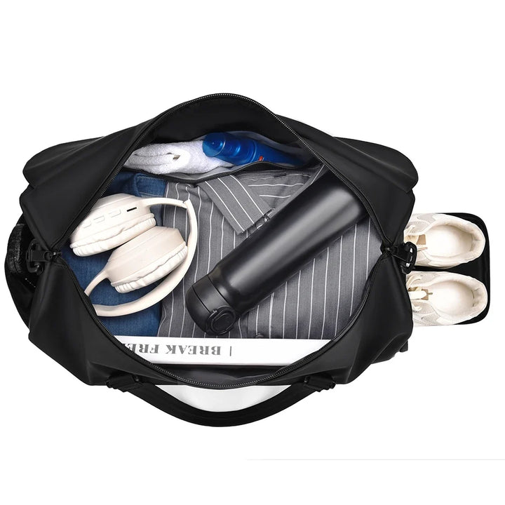 Efficient short trip duffle bag, designed for organized and stylish travel, suitable for all genders.
