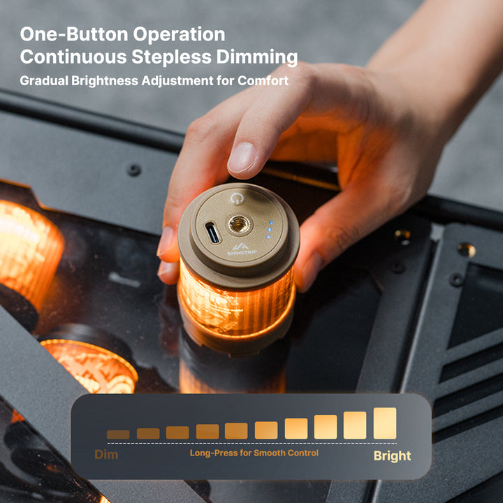 Durable Spin-Glow camping light, portable and rechargeable for all your outdoor lighting needs