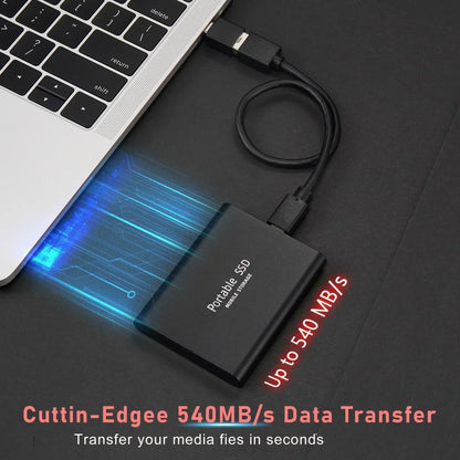 "SSD esterno compatto USB3.1, velocità elevata, design elegante, fino a 2 TB, colori blu, rosso e nero, per professionisti"