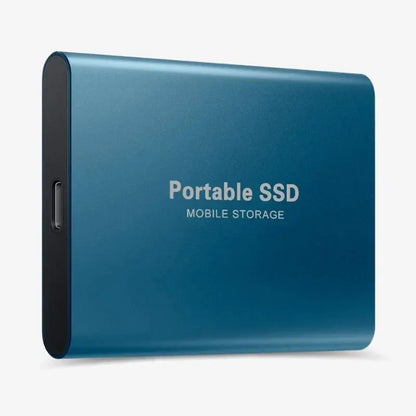 "SSD esterno portatile veloce, alluminio, USB 3.1, compatto e leggero, per archiviazione dati 1TB-16TB, design elegante."
