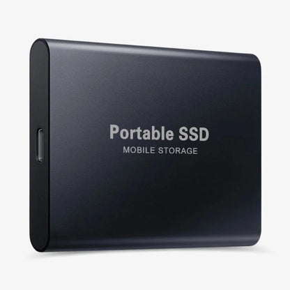 "SSD esterno portatile veloce, alluminio, USB 3.1, compatto e leggero, per archiviazione dati 1TB-16TB, design elegante."