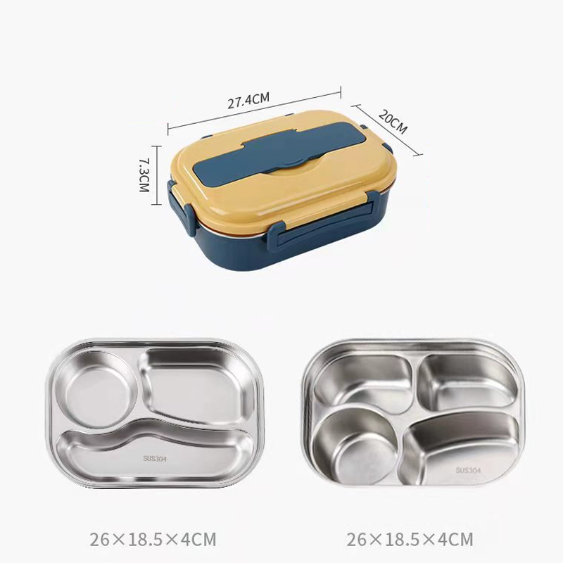 Kids' school lunch thermal box, leak-proof stainless steel design.