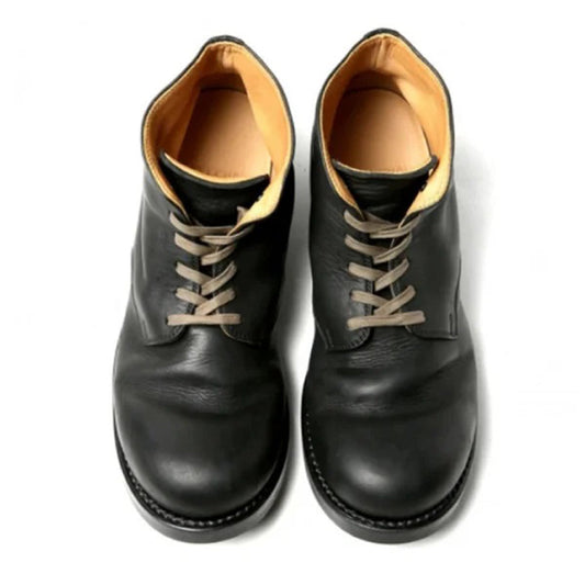 Stivali classici da uomo marrone e nero, eco-friendly, punta a mandorla, finitura liscia, elegante e versatile.