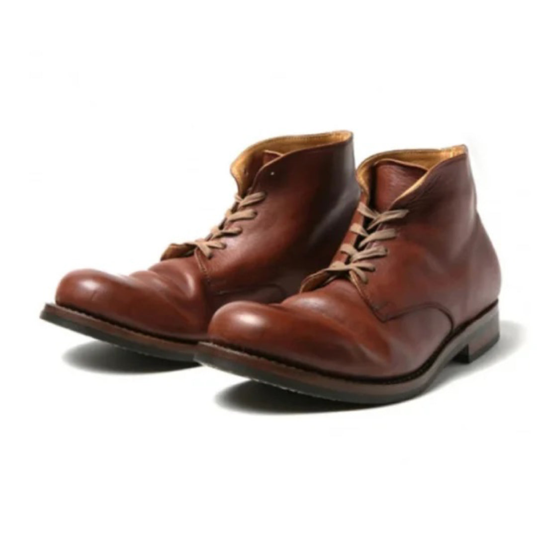 Stivali classici da uomo marrone e nero, eco-friendly, punta a mandorla, finitura liscia, elegante e versatile.