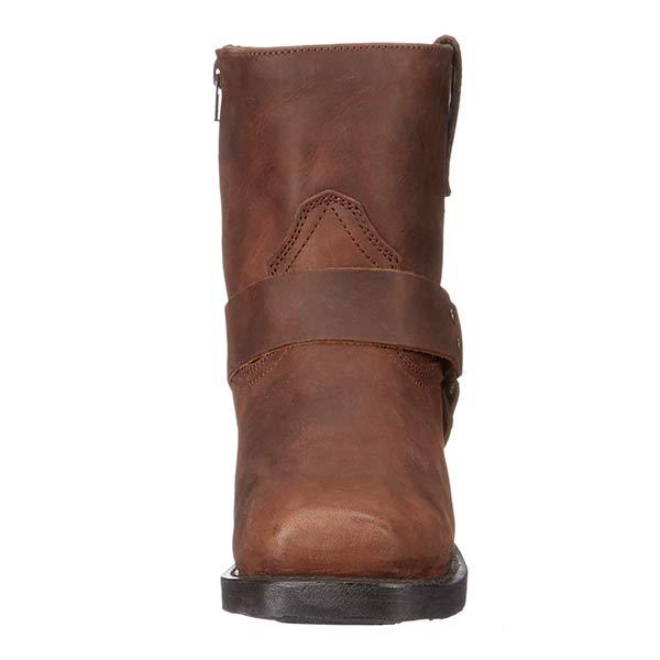 Stivali cowboy uomo in pelle marrone, design classico con cerniera e suola resistente, comfort e stile per ogni occasione.