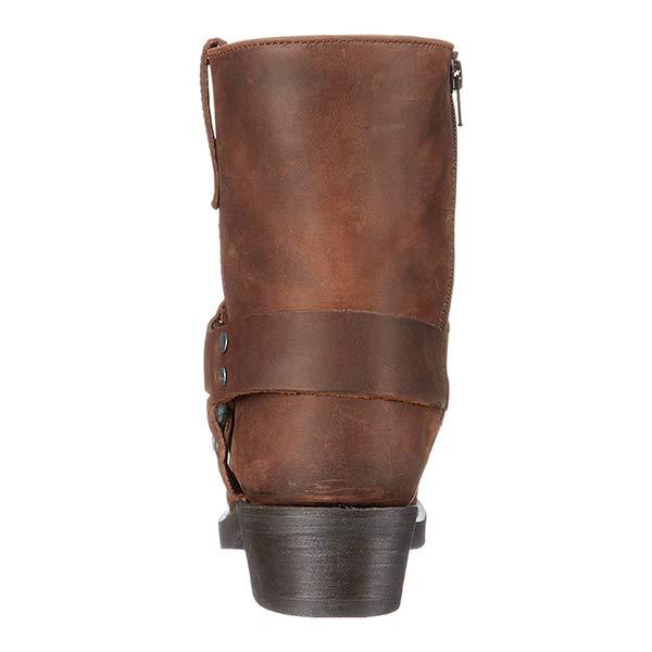 Stivali cowboy uomo in pelle marrone, design classico con cerniera e suola resistente, comfort e stile per ogni occasione.