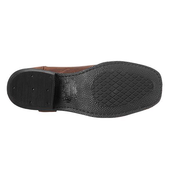 Stivali cowboy uomo in pelle marrone, design classico con cerniera e suola resistente, comfort e stile per ogni occasione.