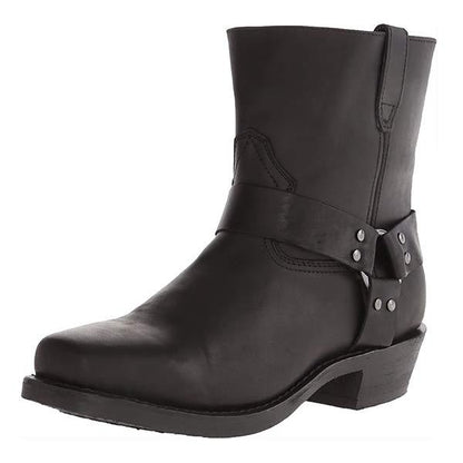 Stivali cowboy uomo in pelle marrone, design classico con cerniera e suola resistente, comfort e stile per ogni occasione.