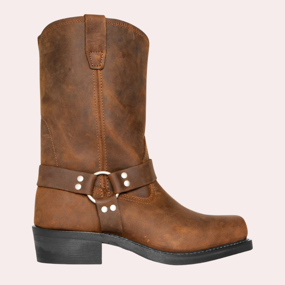 "Stivali cowboy uomo in pelle PU nero, stile western, eleganti dettagli, robusti e raffinati per un look classico e versatile