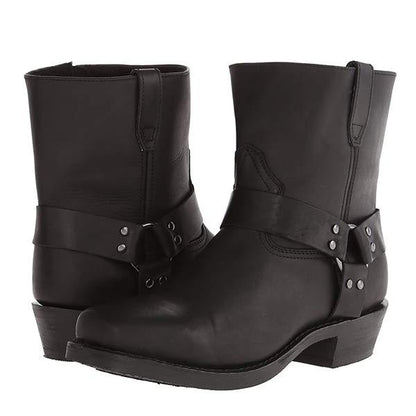 "Stivali da cowboy unisex con zip laterale, pelle marrone, suola robusta, stile western elegante e pratico per ogni occasione