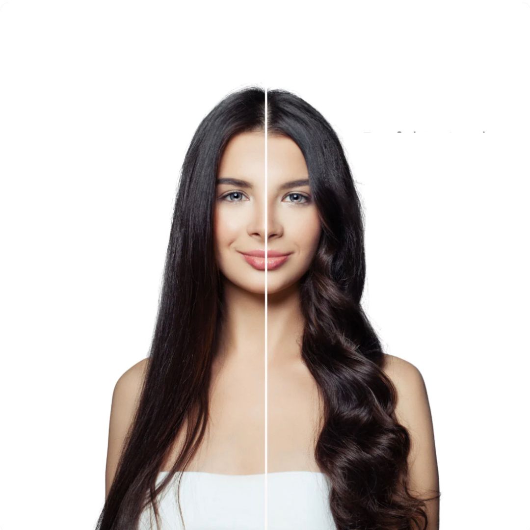 "Styler All-in-One Professionale, accessorio donna bianco e nero, design multifunzionale per acconciature versatili."