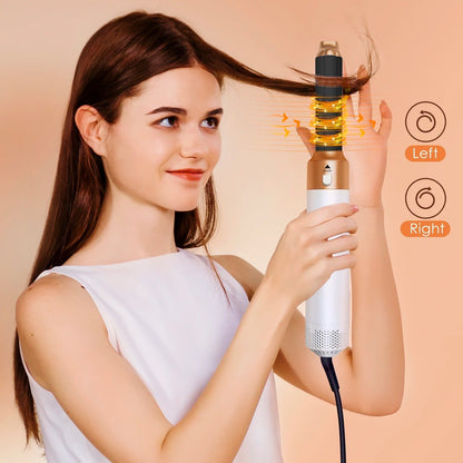 Styler capelli 5-in-1 unisex: accessori per ricci, onde, lisci e asciutti, leggero e adatto a ogni tipo di capelli.