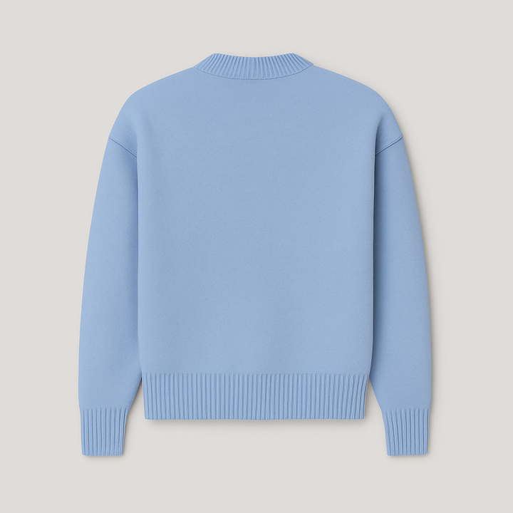 Men's heart motif oversized crew neck sweater, designed for ultimate comfort and a fashionable casual look.