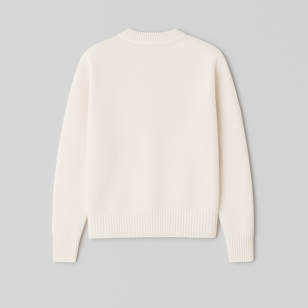 Relaxed fit men's oversized crew neck sweater with a heart motif, a comfortable and stylish choice for men's fashion.