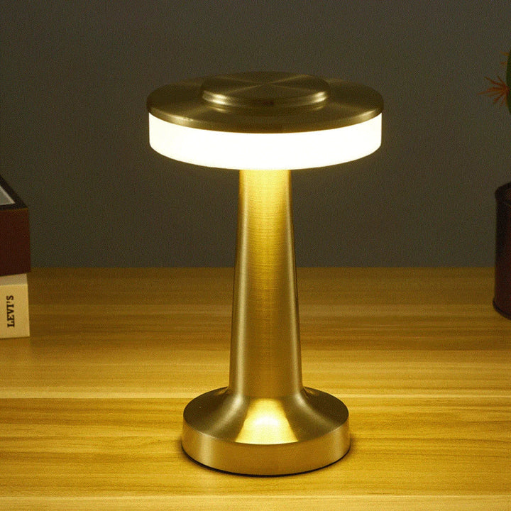 Stylish wireless LED table lamp, portable & rechargeable, perfect for modern home decor and ambient lighting.