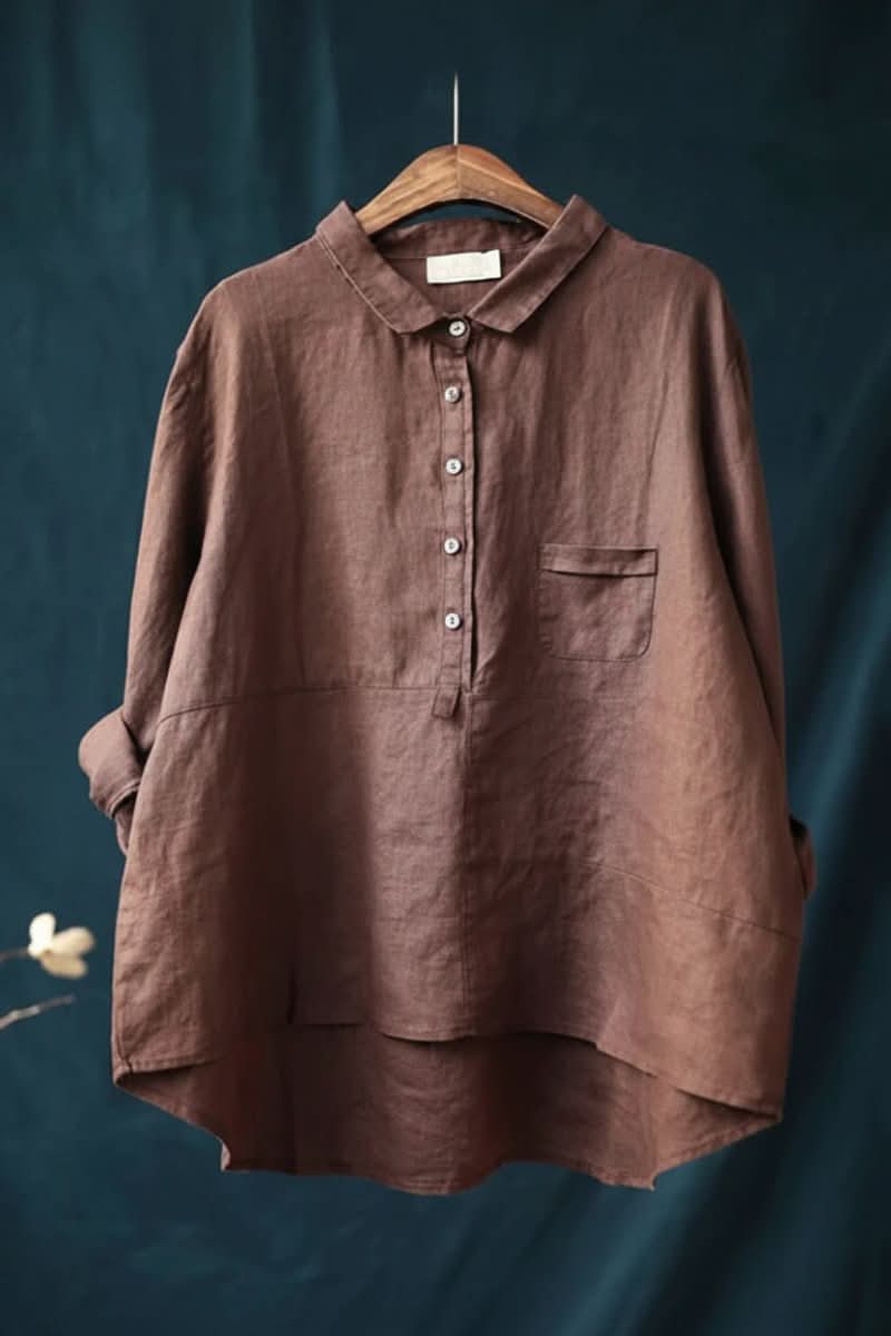 Fashionable women's blouse, a comfortable long-sleeve top for stylish everyday wear.
