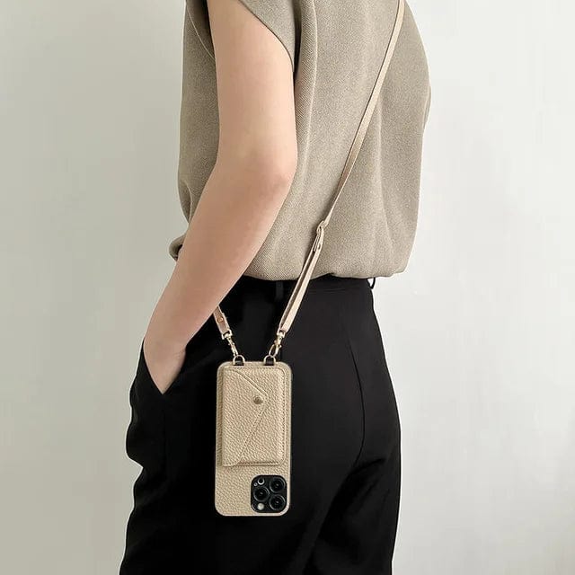 Practical women's iPhone wallet bag on a strap. Keep your phone & cards secure and accessible.