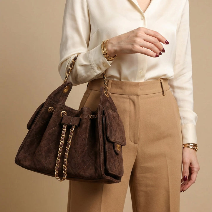 High-quality genuine leather bucket handbag for women, featuring a spacious design for everyday essentials.