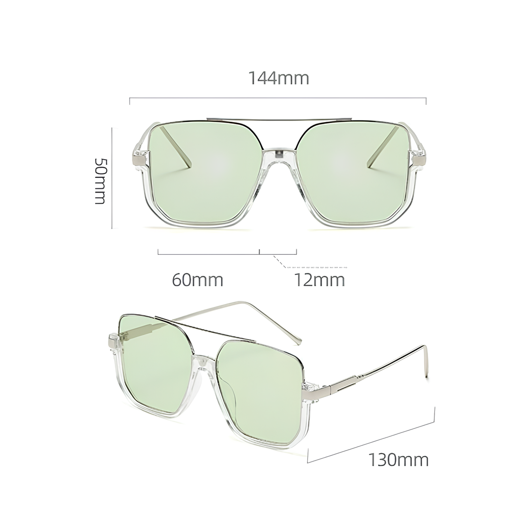 Elegant women's oversized square UV400 sunglasses. Fashionable eyewear offering superior eye protection.