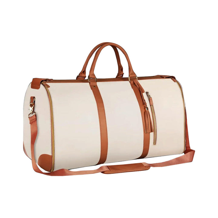 Women's multi-color patchwork travel duffel bag, ideal for stylish weekend getaways & as a versatile carry-on.