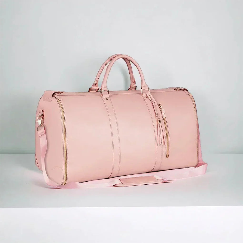 Elegant women's patchwork travel duffel bag. Spacious weekender carry-on for stylish & versatile travel.