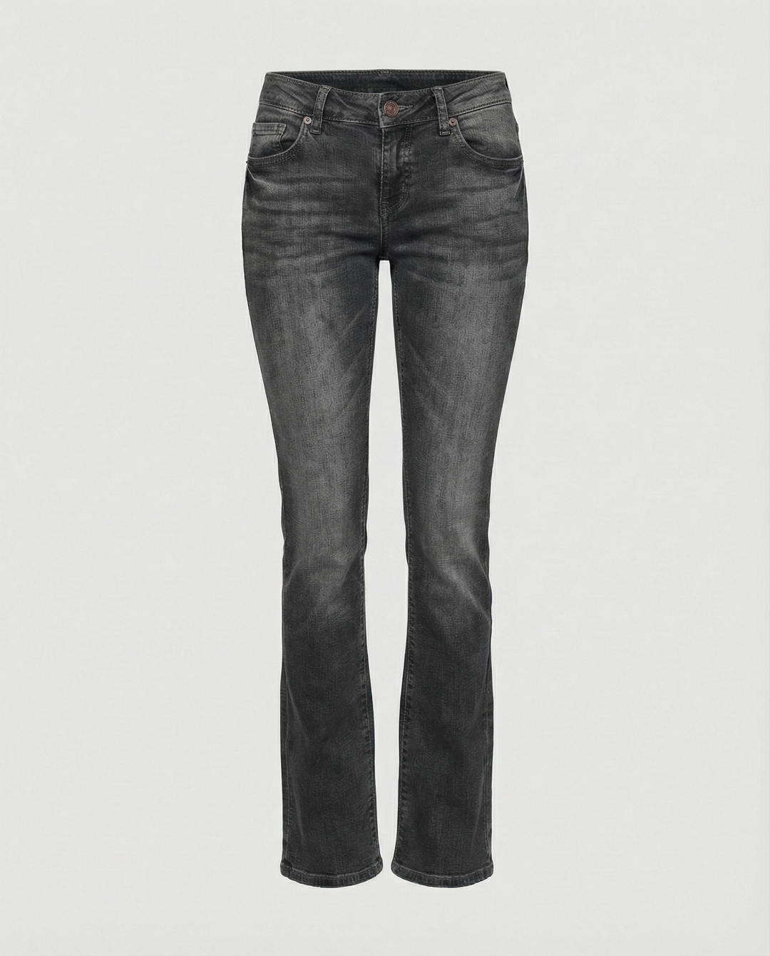 Casual women's low-rise flared jeans, versatile for fall & spring, offering a stylish vintage silhouette.