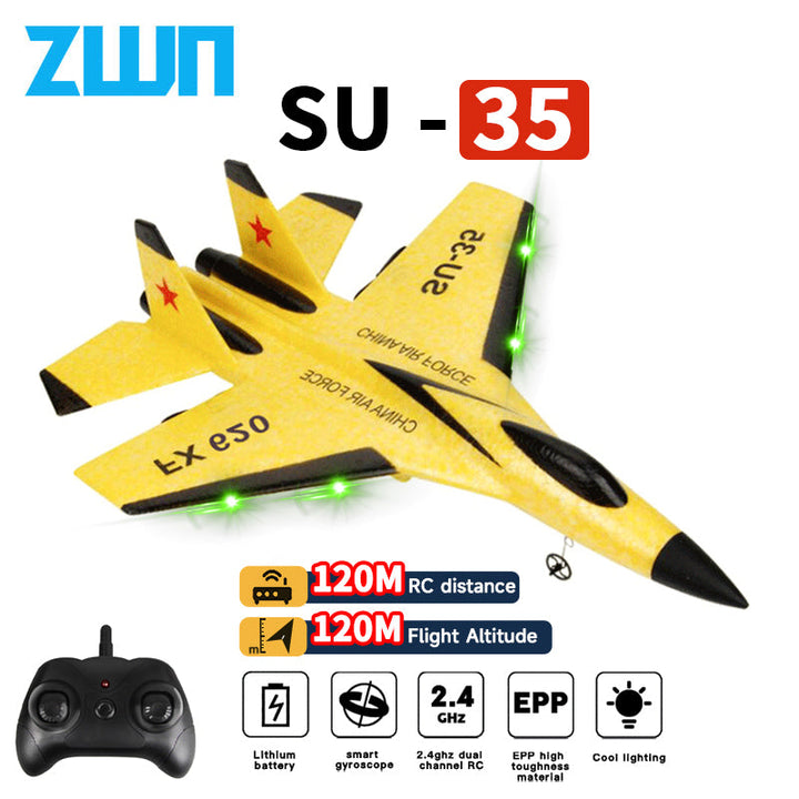 Unisex SU35 RC jet glider, a high-performance remote control plane with LED lights for hobby aircraft enthusiasts.