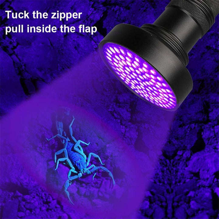High-power 395nm UV flashlight with LED illumination for pet stain and urine detection