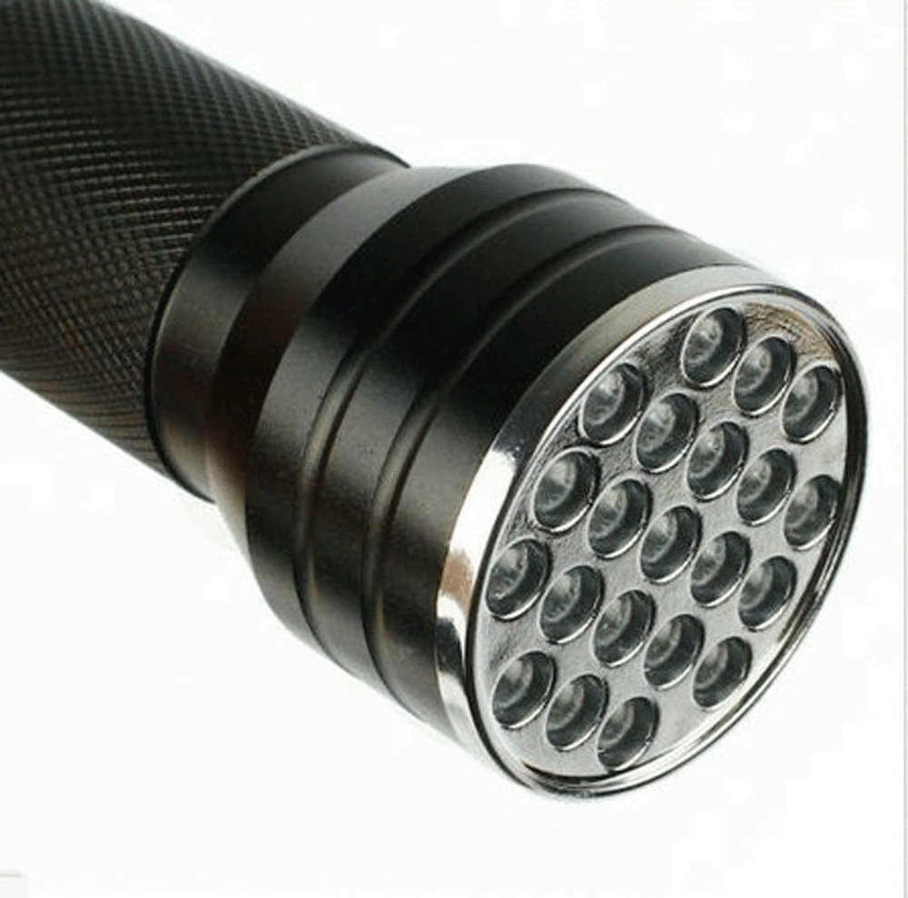 Powerful 395nm UV blacklight detection flashlight with long-lasting LED technology