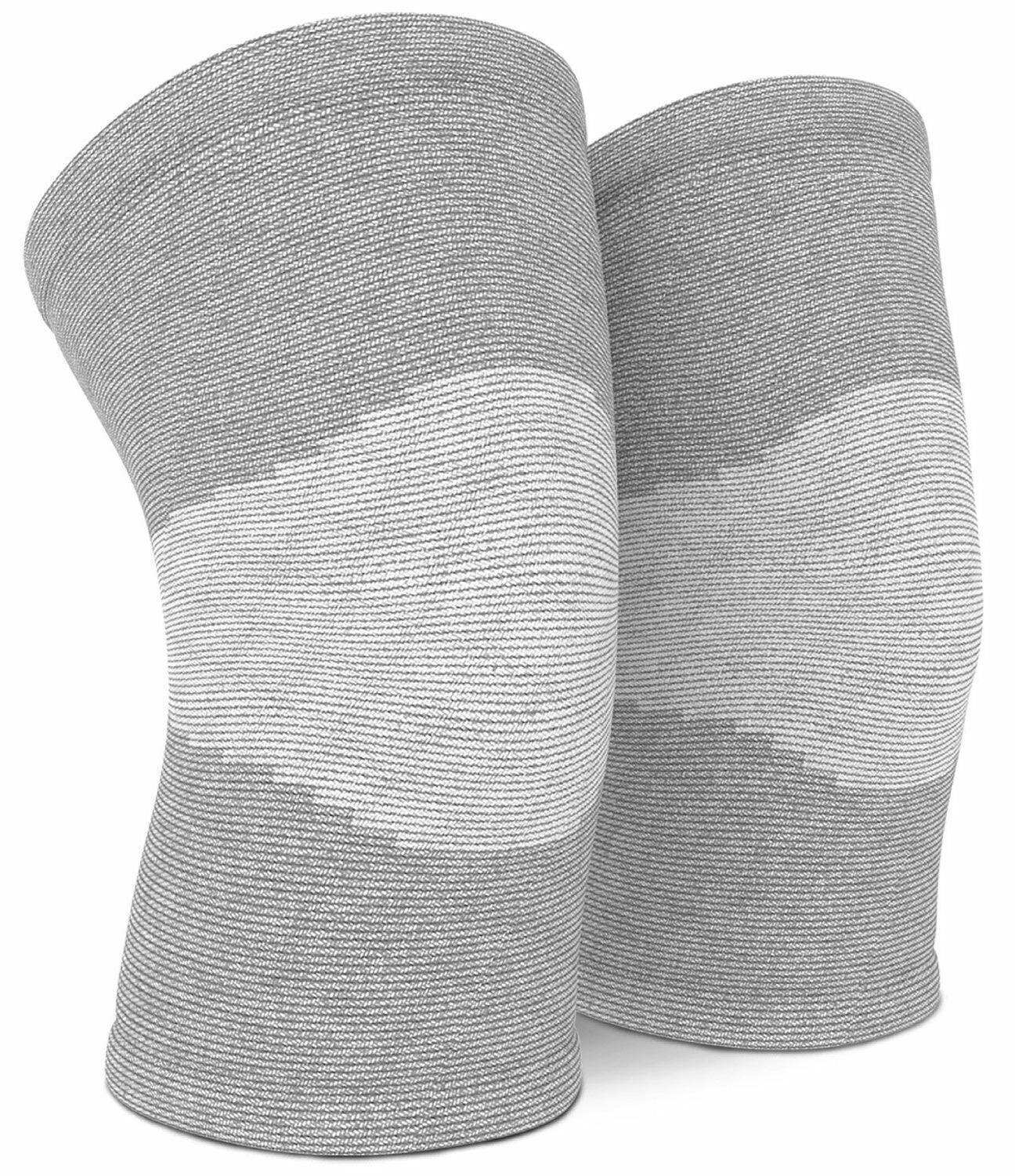 "Supporto ginocchio unisex nero, fascia regolabile e traspirante per comfort e stabilità, dettagli moderni e discreti."
