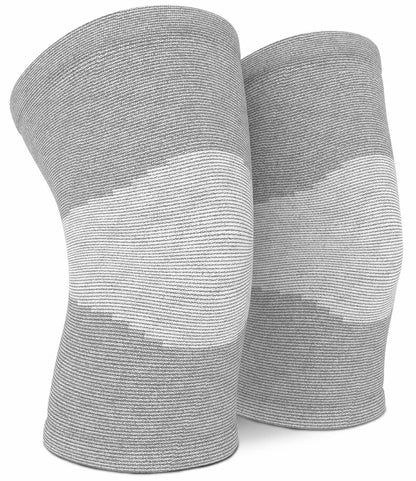 "Supporto ginocchio unisex nero, fascia regolabile e traspirante per comfort e stabilità, dettagli moderni e discreti."