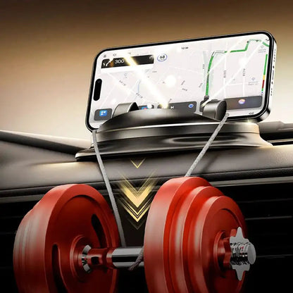 Supporto telefono auto rotante 360° compatibile 4-6.5 pollici. Installazione su cruscotto o bocchetta aria, colore nero.